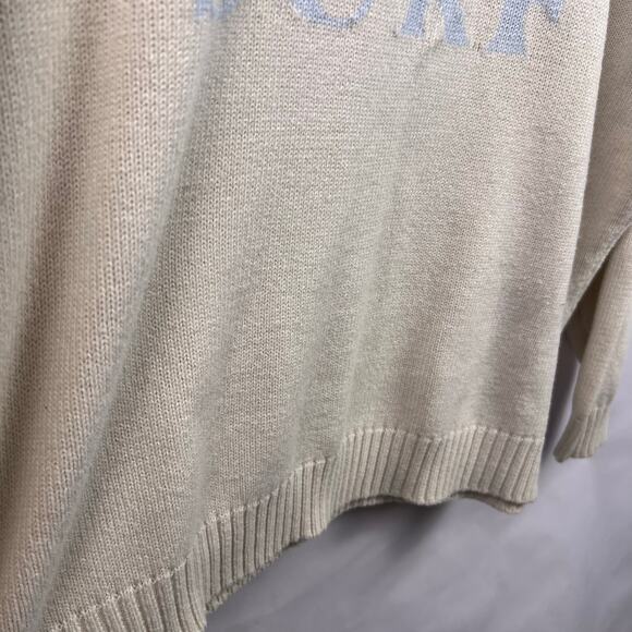 Saltwater Luxe Sun Sand Surf Sweater, Cream, 100% Acrylic Beach Coastal Pullover - Picture 9 of 14